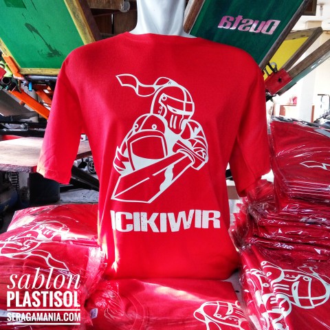 Sablon Kaos merah Jakarta Selatan